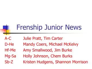 Frenship Junior News
