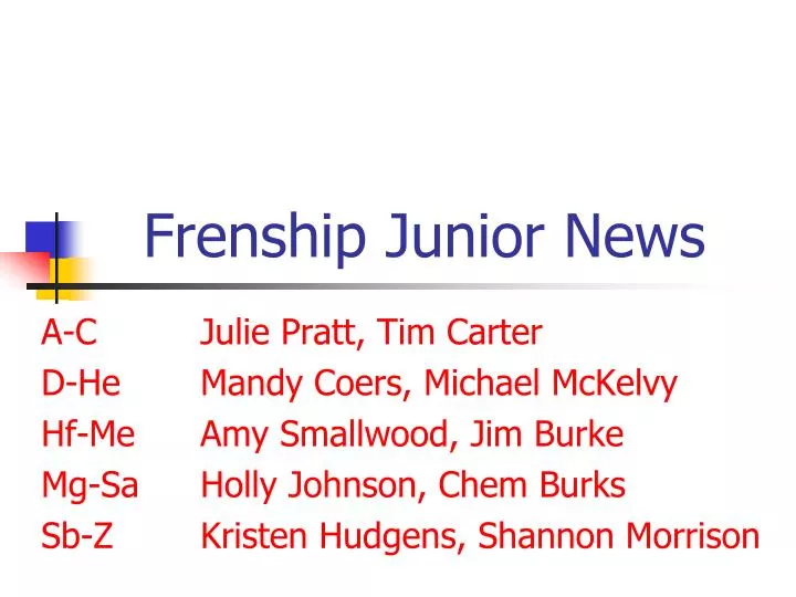 frenship junior news