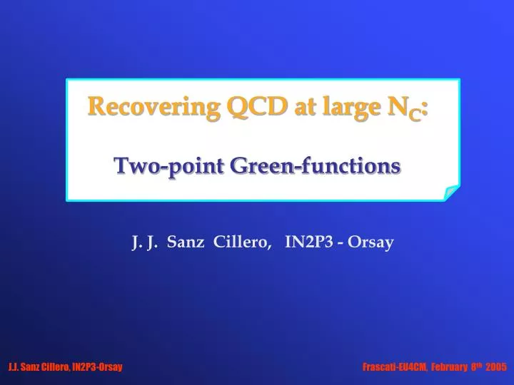 recovering qcd at large n c two point green functions