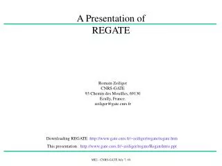 A Presentation of REGATE