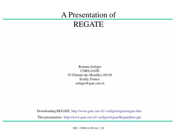a presentation of regate