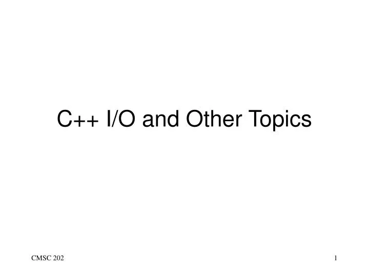 c i o and other topics