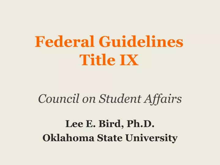federal guidelines title ix