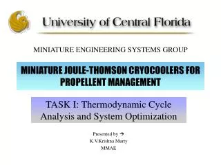 MINIATURE JOULE-THOMSON CRYOCOOLERS FOR PROPELLENT MANAGEMENT