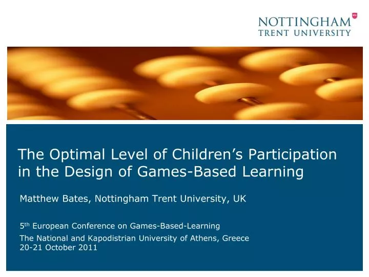 the optimal level of children s participation in the design of games based learning