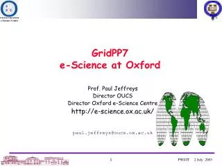 GridPP7 e-Science at Oxford