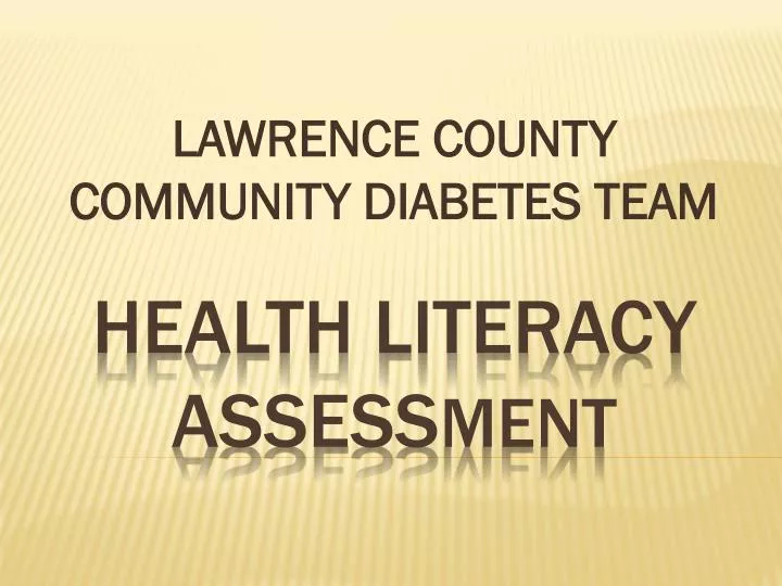 lawrence county community diabetes team