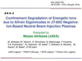 Presented by Masao Ishikawa (JAEA)