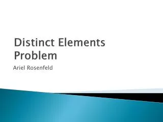 Distinct Elements Problem