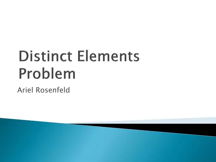 distinct elements problem