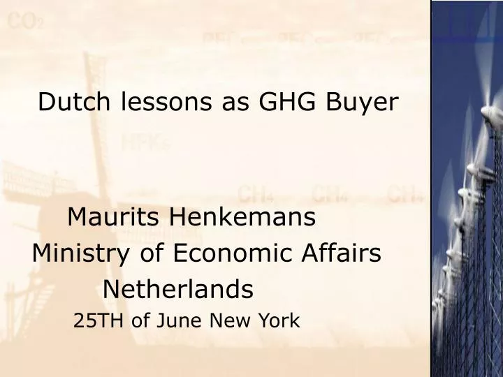 dutch lessons as ghg buyer