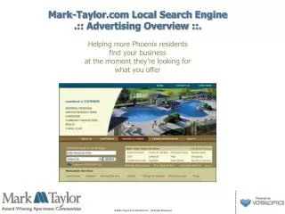 Mark-Taylor Local Search Engine .:: Advertising Overview ::.