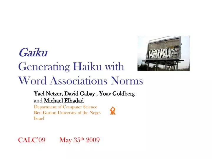 gaiku generating haiku with word associations norms