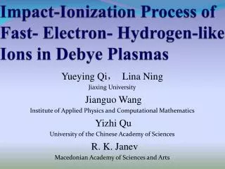 Impact-Ionization Process of Fast- Electron- Hydrogen-like Ions in Debye Plasmas