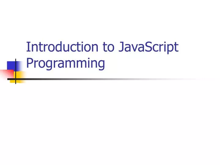 introduction to javascript programming
