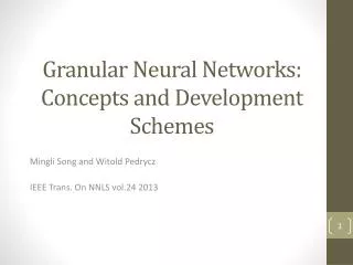 Granular Neural Networks: Concepts and Development Schemes