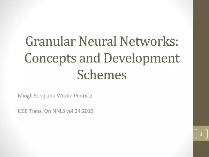 granular neural networks concepts and development schemes