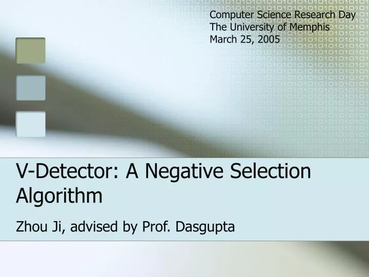 v detector a negative selection algorithm