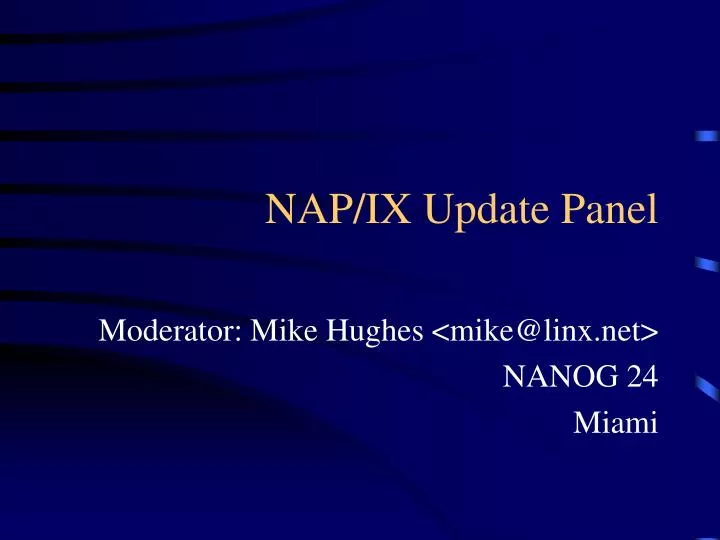 nap ix update panel