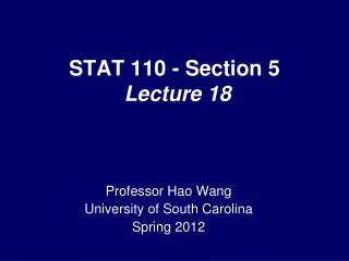 STAT 110 - Section 5 Lecture 18