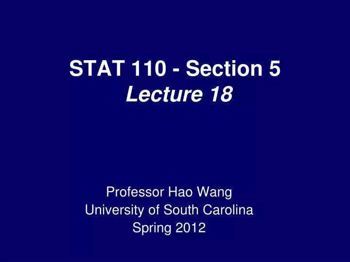 stat 110 section 5 lecture 18