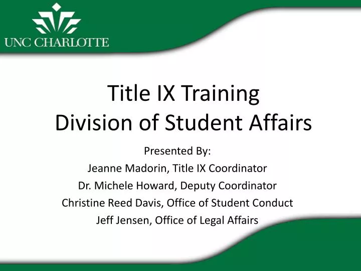 title ix training division of student affairs