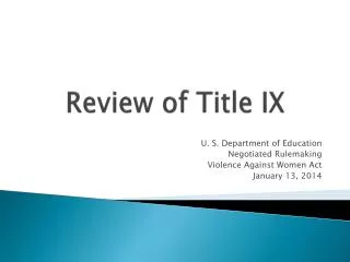 Review of Title IX