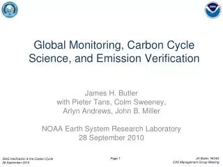 Global Monitoring, Carbon Cycle Science, and Emission Verification