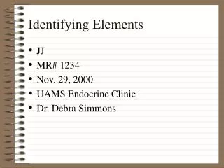 Identifying Elements