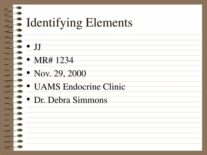 identifying elements