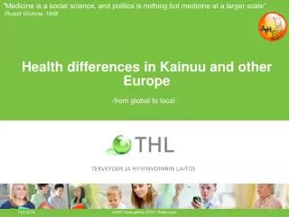Health differences in Kainuu and other Europe