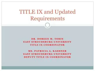 TITLE IX and Updated Requirements