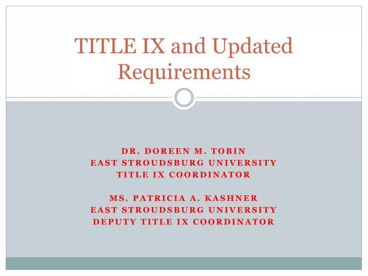 title ix and updated requirements