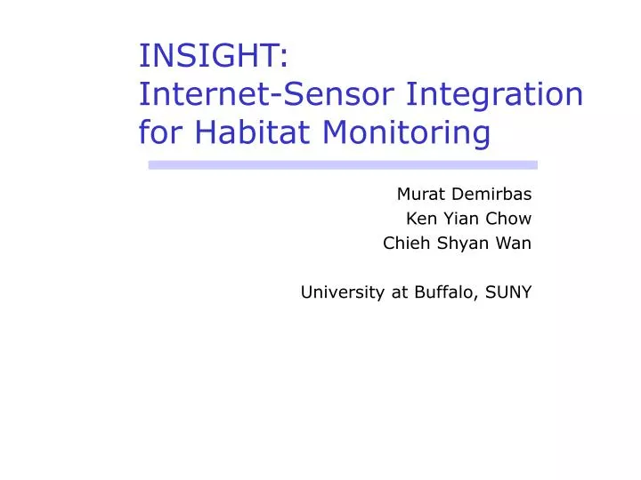 insight internet sensor integration for habitat monitoring