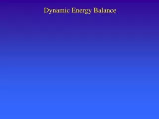 Dynamic Energy Balance
