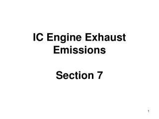 IC Engine Exhaust Emissions Section 7