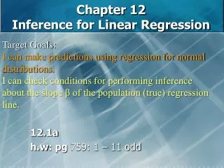 Chapter 12 Inference for Linear Regression