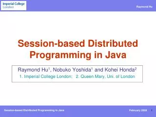 Session-based Distributed Programming in Java