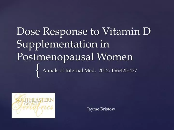 dose response to vitamin d supplementation in postmenopausal women