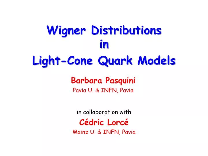 wigner distributions in light cone quark models