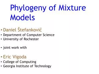 Phylogeny of Mixture Models