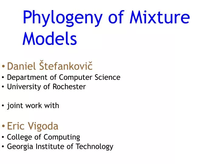 phylogeny of mixture models