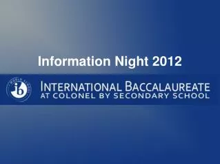 Information Night 2012