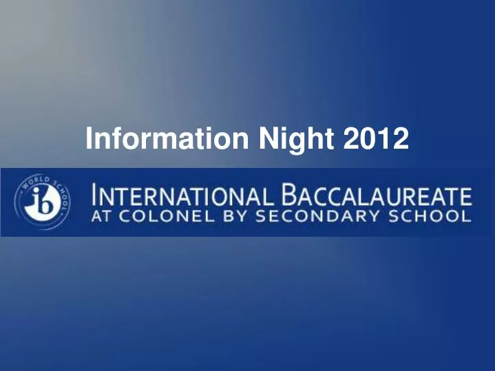 information night 2012