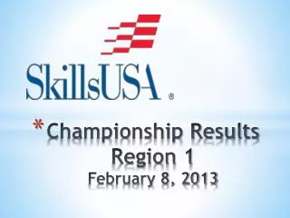 Championship Results Region 1 February 8, 2013