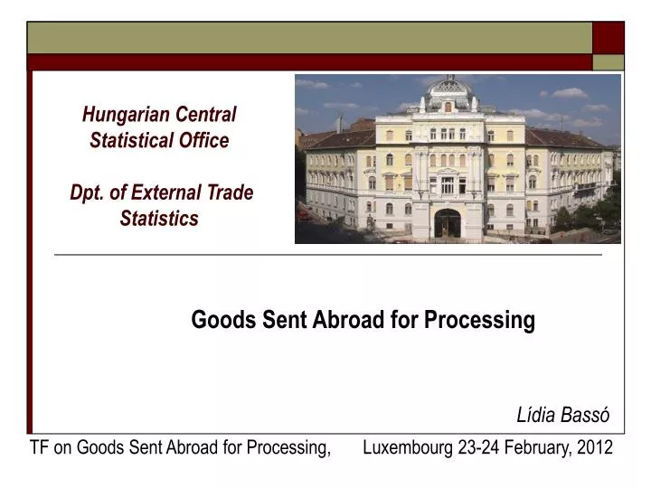 hungarian central statistical office dpt of external trade statistics