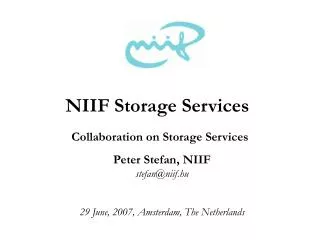 NIIF Storage Services