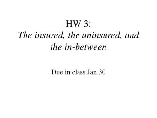 HW 3: The insured, the uninsured, and the in-between