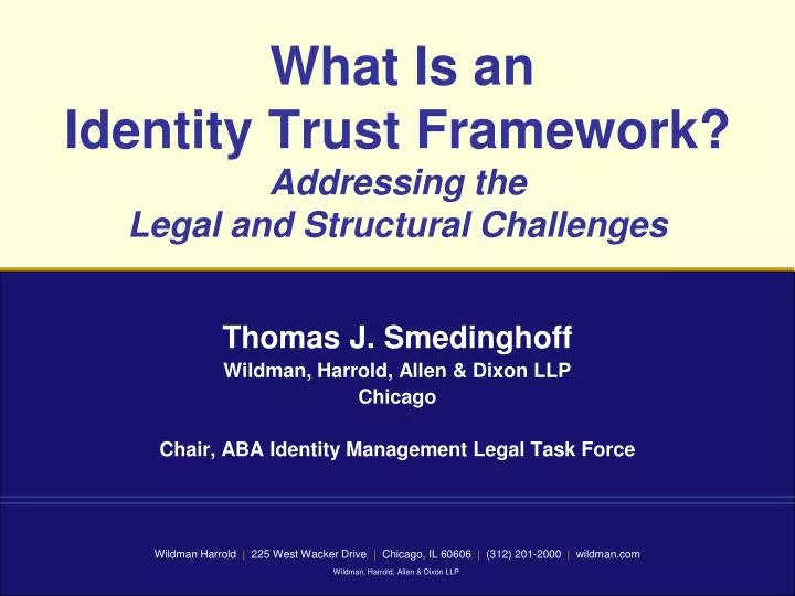 what is an identity trust framework addressing the legal and structural challenges