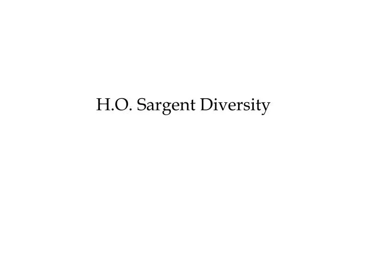 h o sargent diversity